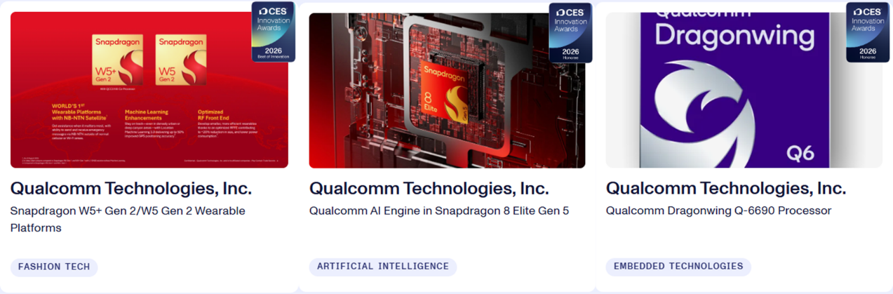 智能手表也能发卫星短信了，高通可穿戴芯片新平台获 CES 创新奖最高奖项