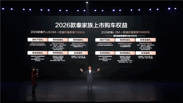 纯电续航210km同级最长！比亚迪2026款秦家族长续航版上市：7.98万起